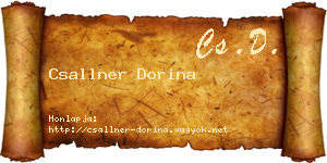 Csallner Dorina névjegykártya